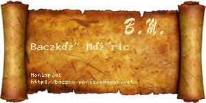 Baczkó Móric névjegykártya